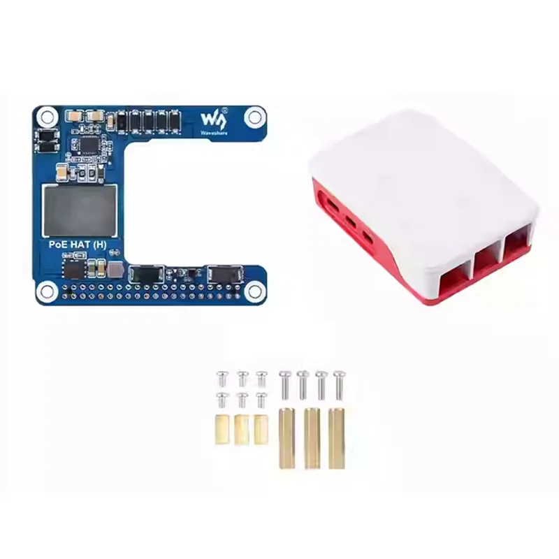 Waveshare для Raspberry Pi 5/CM5 Poe HAT Power Over Ethernet HAT (H) 5 В 5A Поддержка 802.3Af/At с чехлом для RPI 5/CM5