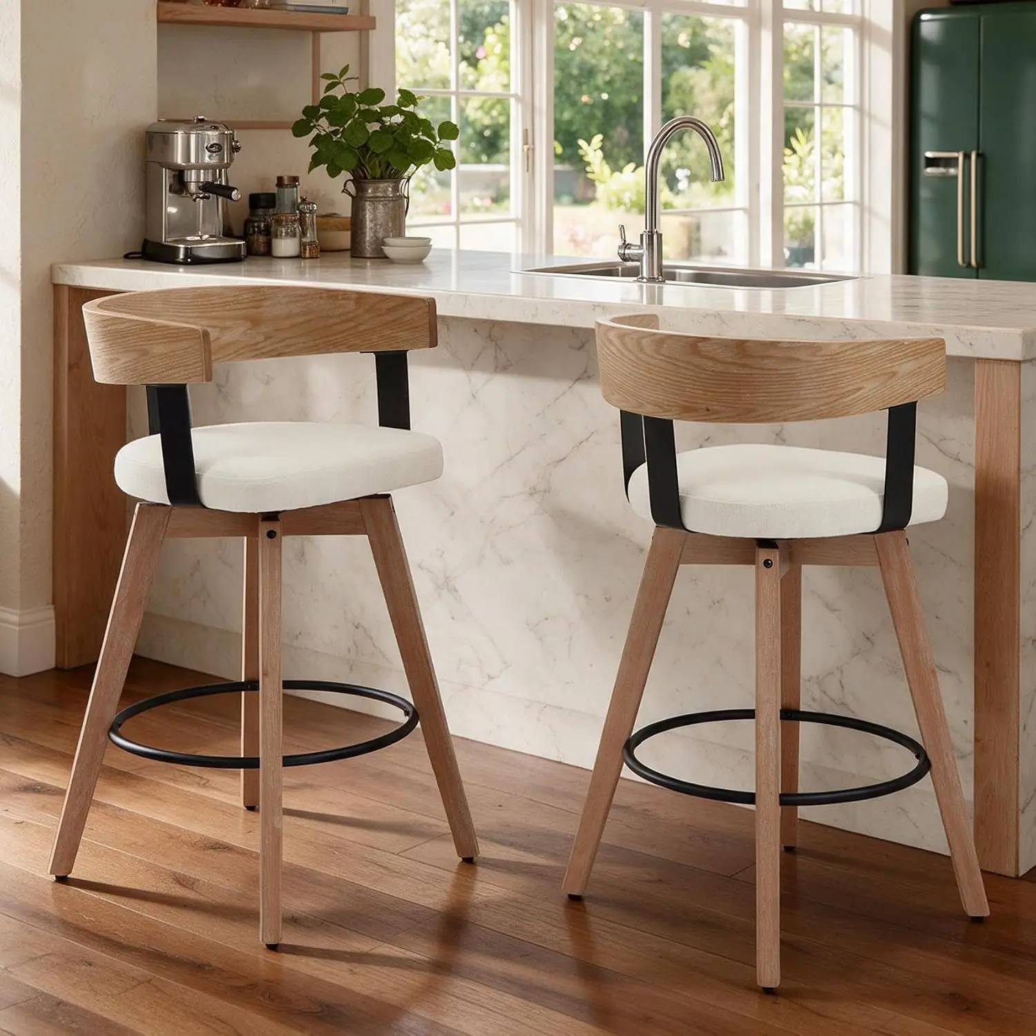 Swivel Bar Stools Set of 2, 26