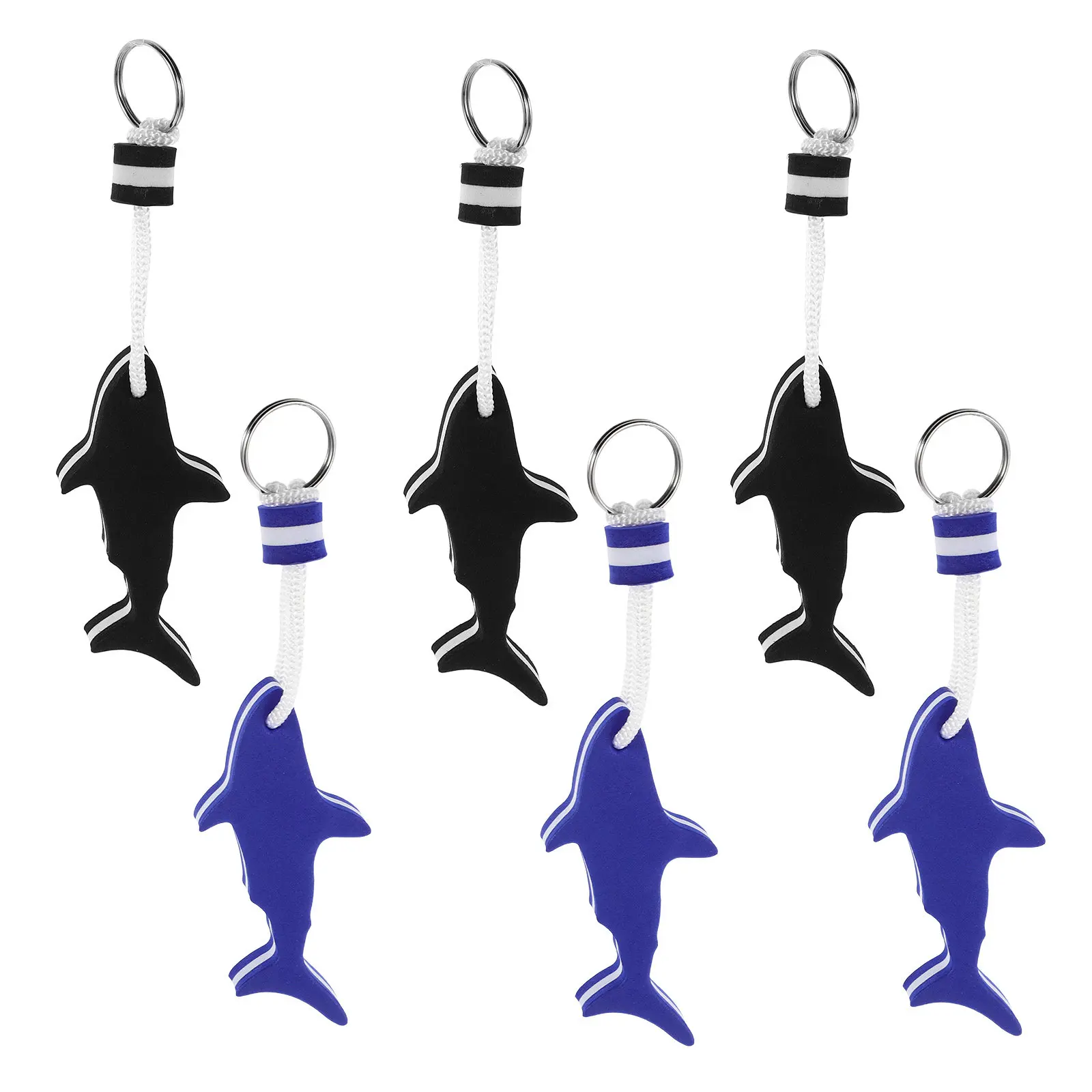 6Pcs Floating Shark Keychain Eva Material Buoyant Key Fob for Boats Sailing Swimming Diving Pool Activities Keychain