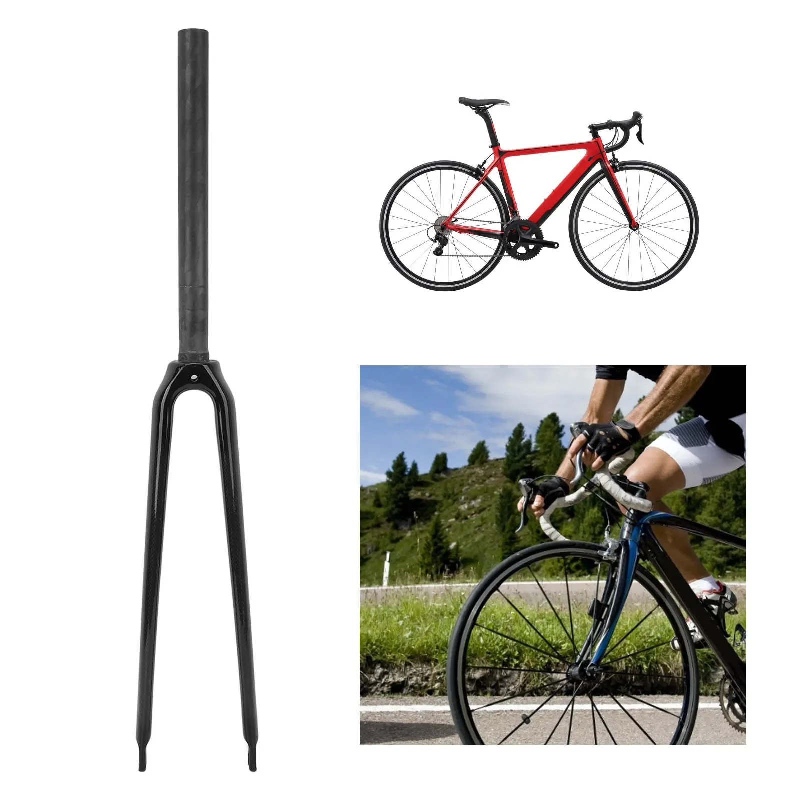 

Carbon Fiber 700C Road Bike Front Fork C Brake Straight Tube Front Suspension Fork Quick Release
