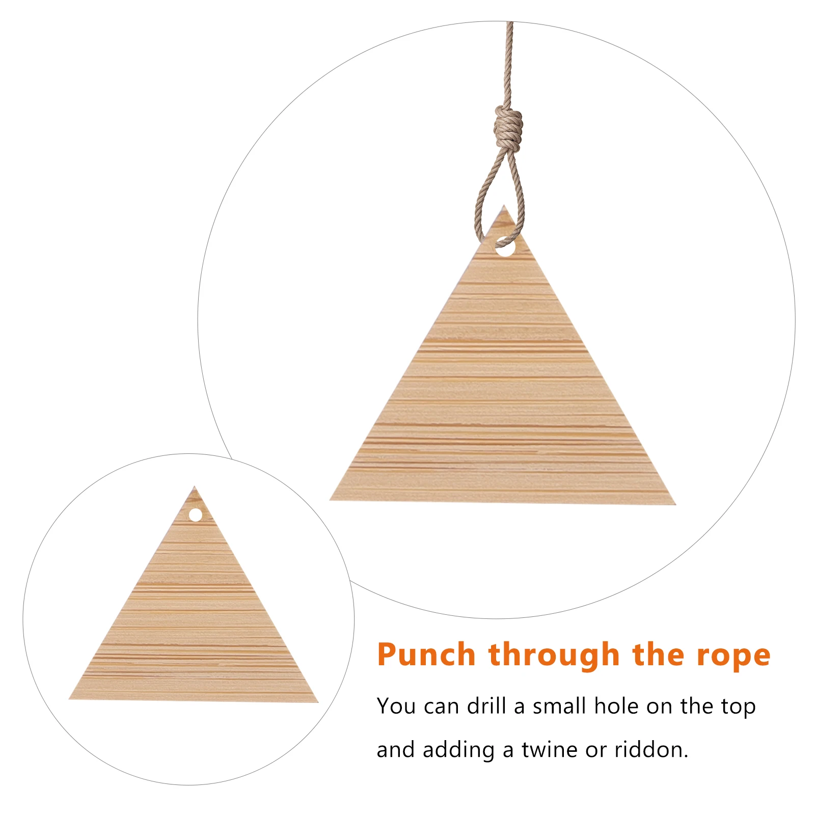 

5Pcs DIY Triangle Bamboo Pieces Blank Craft Supplies for Hanging Decorations Gifts and Kids Projects 120 Characters