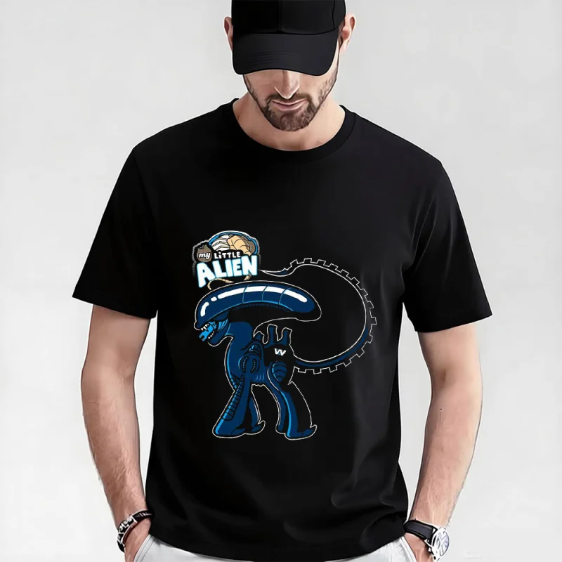 

My Little Alien Horro Sic-Fi Gift T-Shirt Weyland Xenomorphe & Ripley Graphic clothes Large size tops 100% cotton print Tee