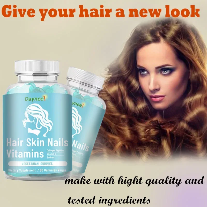 

Hair Skin Nails Vitamins Gummies Vegetarian Gummies Power Antioxident Vitamin C Extra Strength Marine collagen