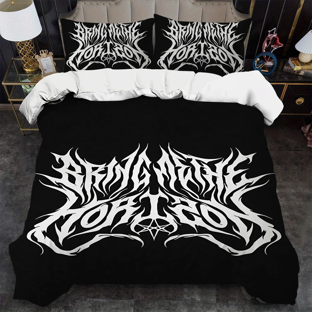 B-Bring Me The H-Horizon Duvet Cover Set Home Style Bedding Soft Laundry Cotton Bed 3 Piece Set Student Dormitory Gift