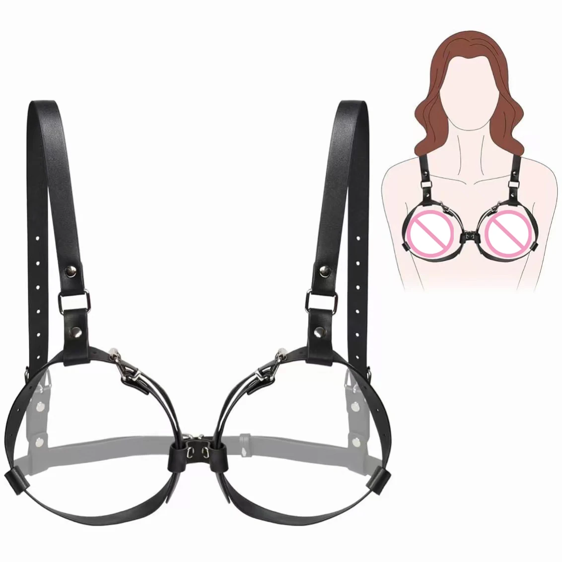 BDSM الجنس اللعب فتح البرازيلي تسخير امرأة الثدي الوثن ألعاب الملابس الداخلية SM الرقيق البرازيلي رفع Sextoy أطقم بولي Leather الجلود عبودية والعتاد 18 + الجنس #4