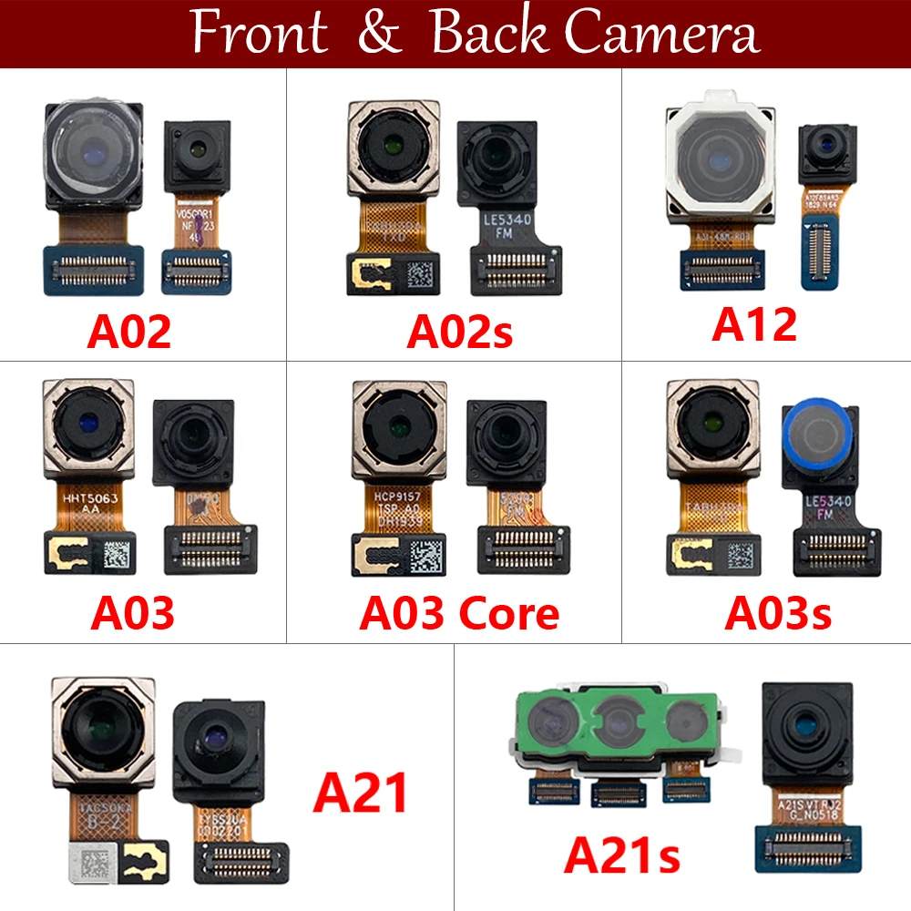 

Original For Samsung Galaxy A02 A03s A03 Core A03s A12 A21 A21s For Back Rear Camera Module + Front Facing Camera Flex Cable