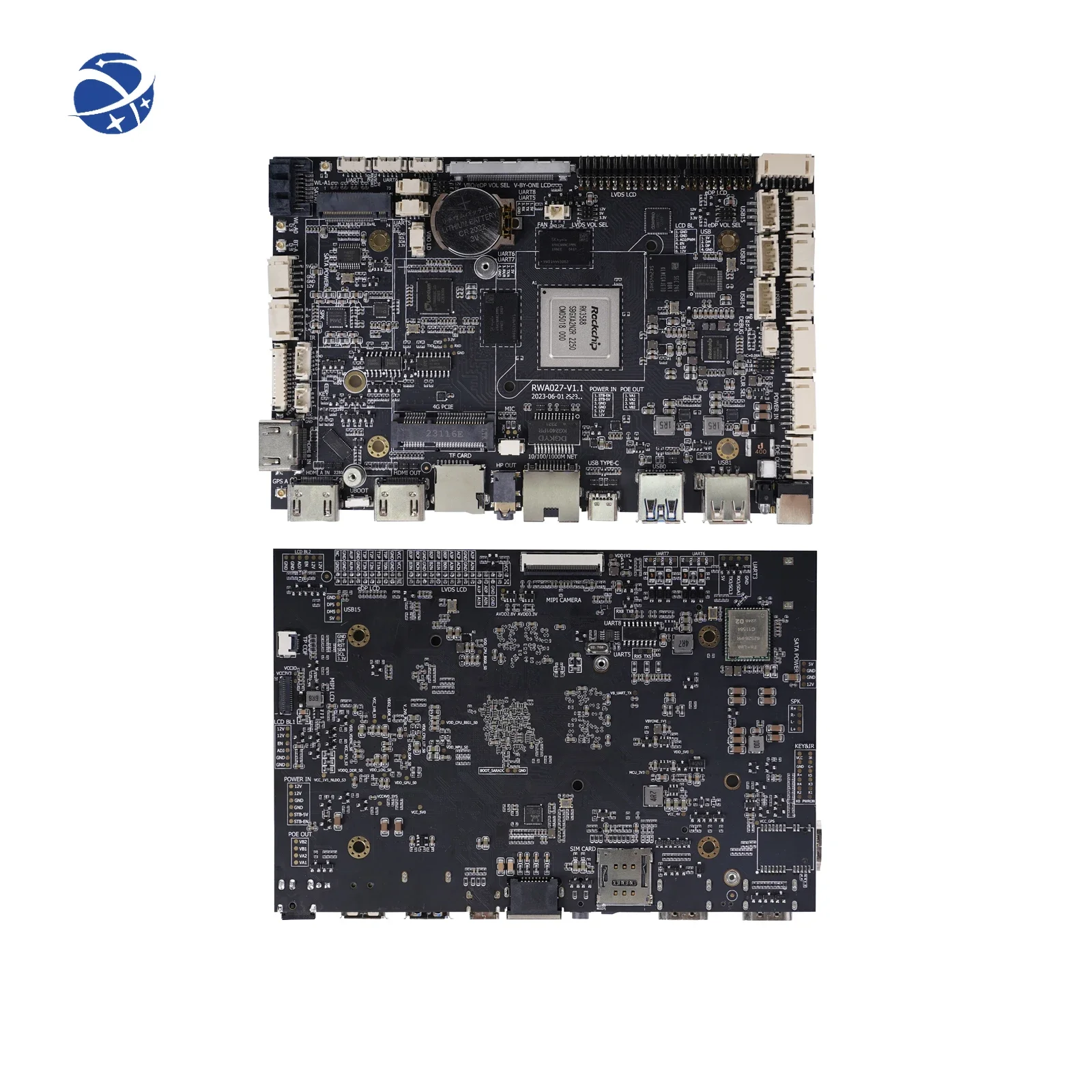 

Hot Sales Rockchip RK3588 Motherboard 8G 32G 8K Video Out and Input 6TOPs NPU For Edge AI Computing And Edge AI Board