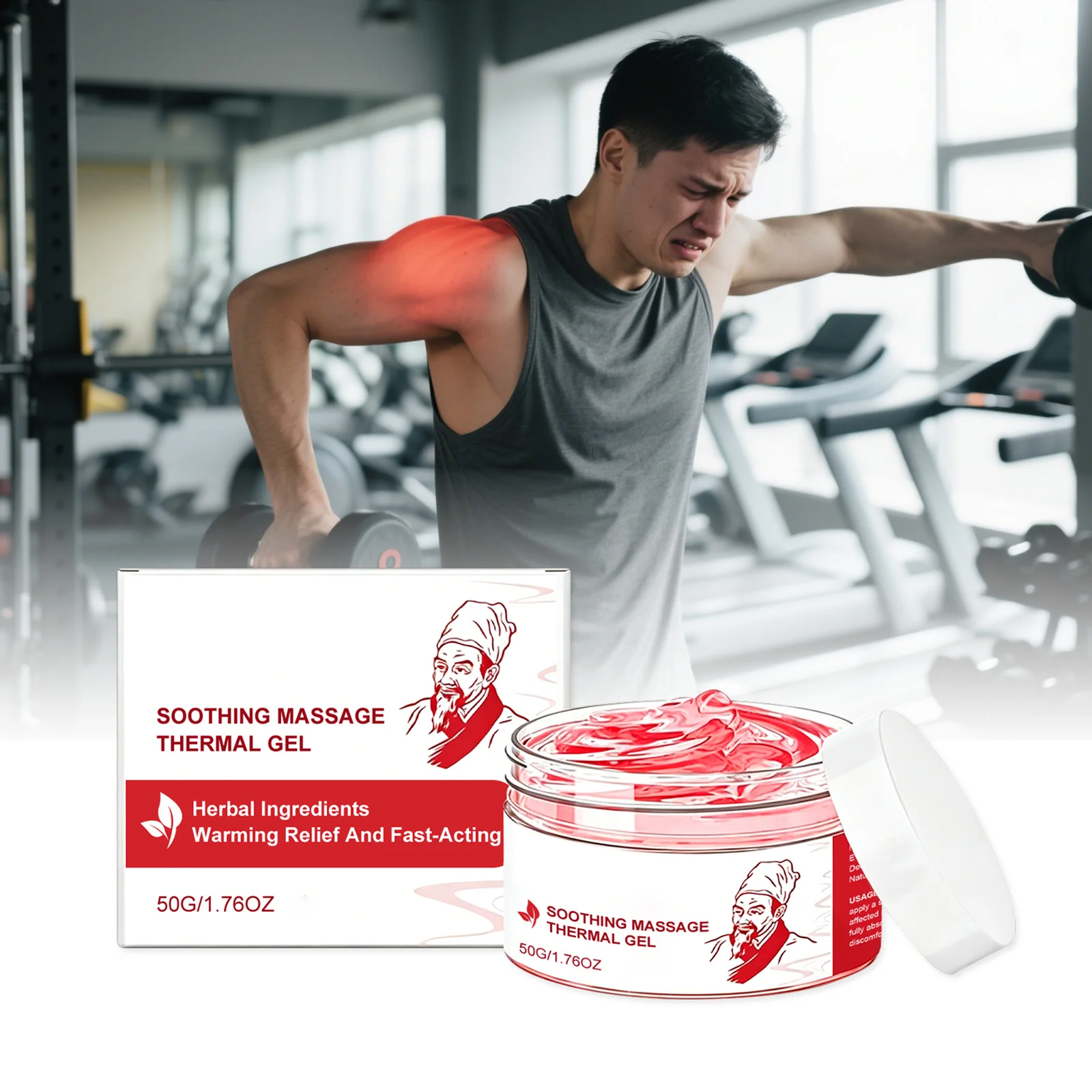 Joint & Muscle Massage Gel, Gentle Formula for Knee Shoulder Neck Hand Elbow, External Rub‑On Use, Quick‑Absorbing