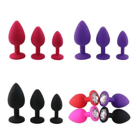 Silicone Butt Plug Anal Plug Dildo Vibratorr Clitoris Massager 3 Different Size Adult Anal sexx Toys For Men/Women Trainer