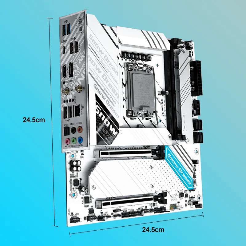 JGINYUE Z790M Snow Dream D5 Supports 12th/13th//14th Generation CPU M-ATX Max 96G RAM Motherboard for Gaming Desktop
