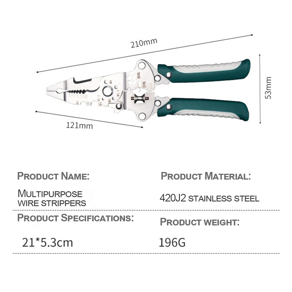 1 قطعة متعددة الوظائف طوي سلك متجرد المكشكش كابل القاطع كماشة كهربائي كابل قطع الأسلاك سحب تجريد أدوات