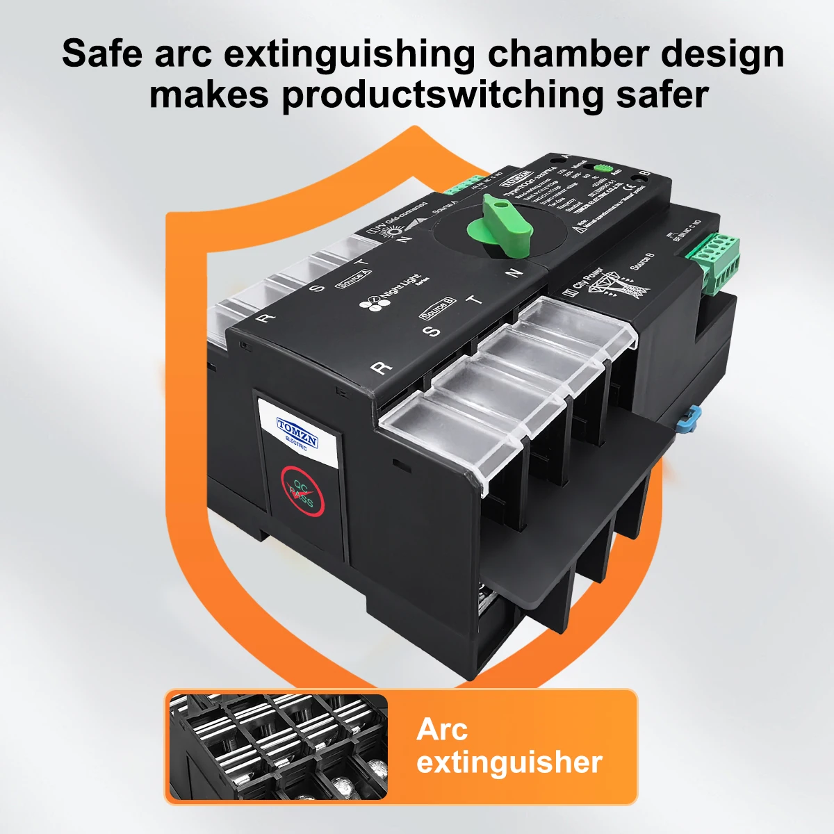 TOMZN Din السكك الحديدية 3 المرحلة ATS ل PV 4P 63A 100A 125A 230 فولت المزدوج الطاقة التلقائي نقل الكهربائية مفتاح جهاز انتقاء دون انقطاع #5