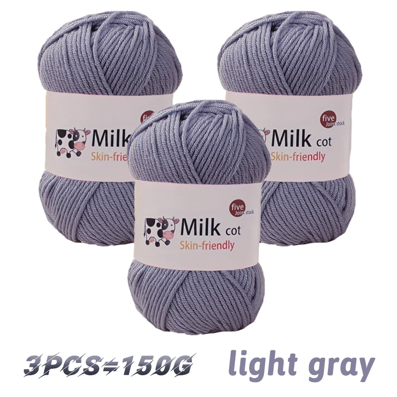 150 g 5-strängiges Milchgarn, handgefertigt, mitteldick, zum Selbermachen, gewebt, für Puppen, Pullover, Blumenmütze, Schal, Garnball