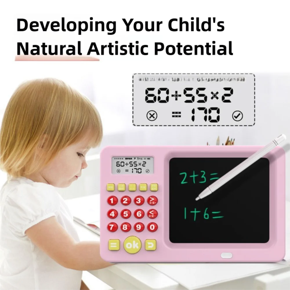 2 in 1 電子 LCD ライティングボード カラースクリーン スタイラスペン付き 口頭電卓 学習機 電卓 手書きボード