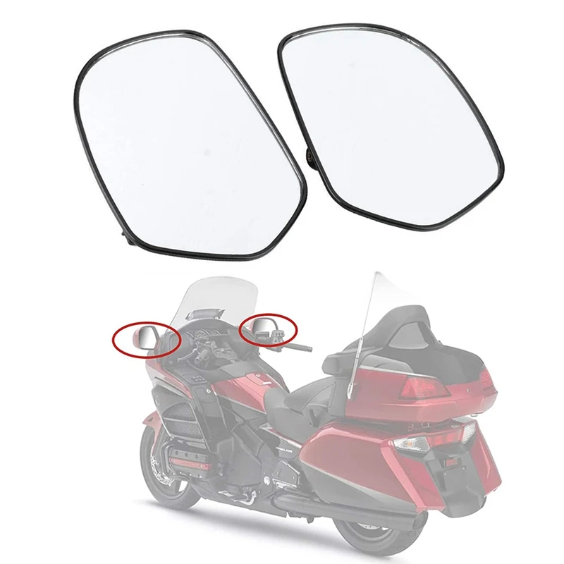 1 Pair Gold Wing 1800 Rearview Side Mirror Rear View Glass Case For HONDA Gold Wing GL1800 2001- 2012 2011 F6B 2013-2016