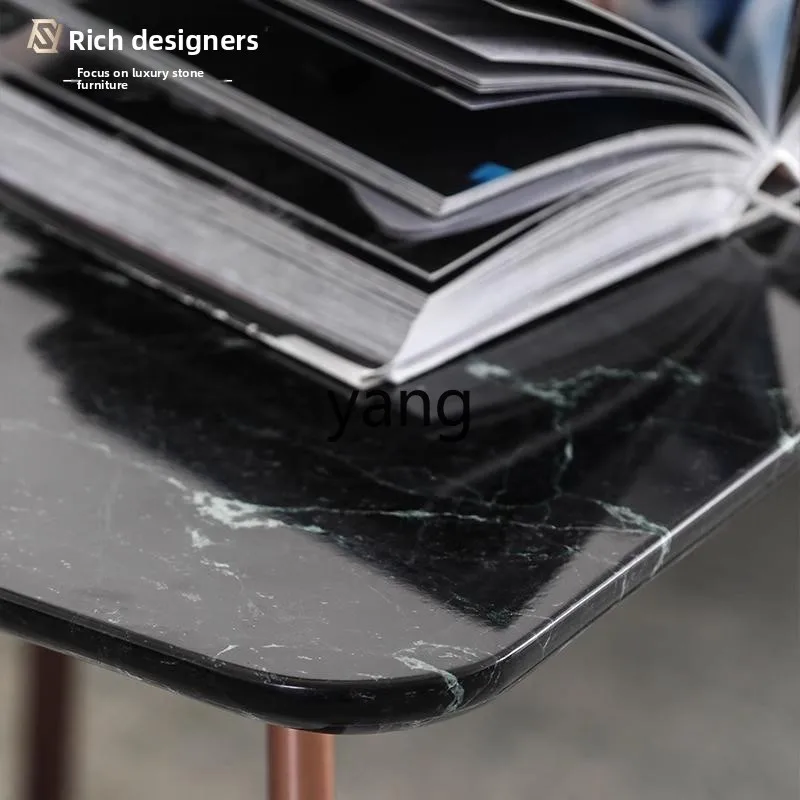 LZR natural marble metal sofa side table