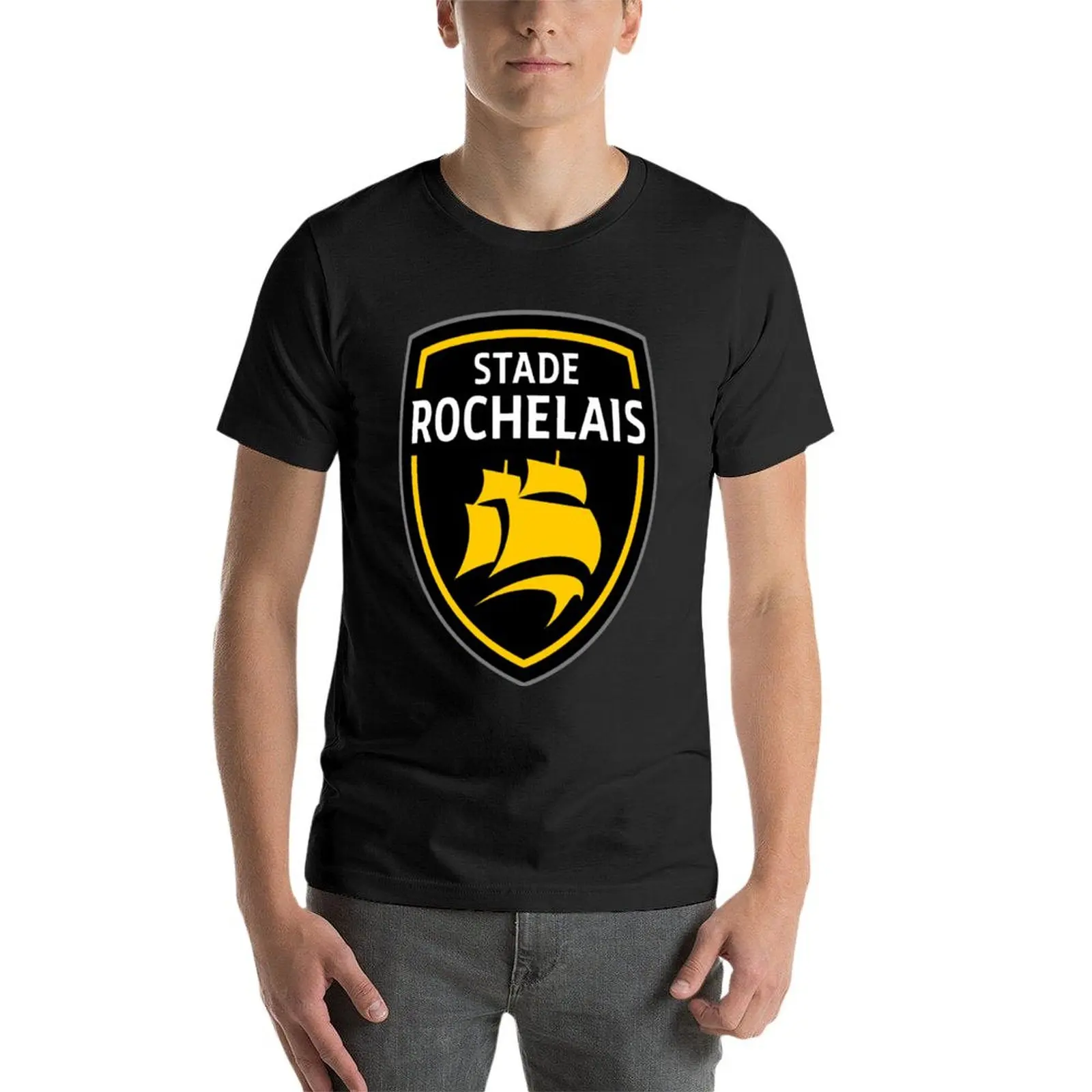 Stade Rochelais Rugby T-Shirt surdimensionné séchage rapide graphique T-Shirt vintage noir t-shirts pour hommes