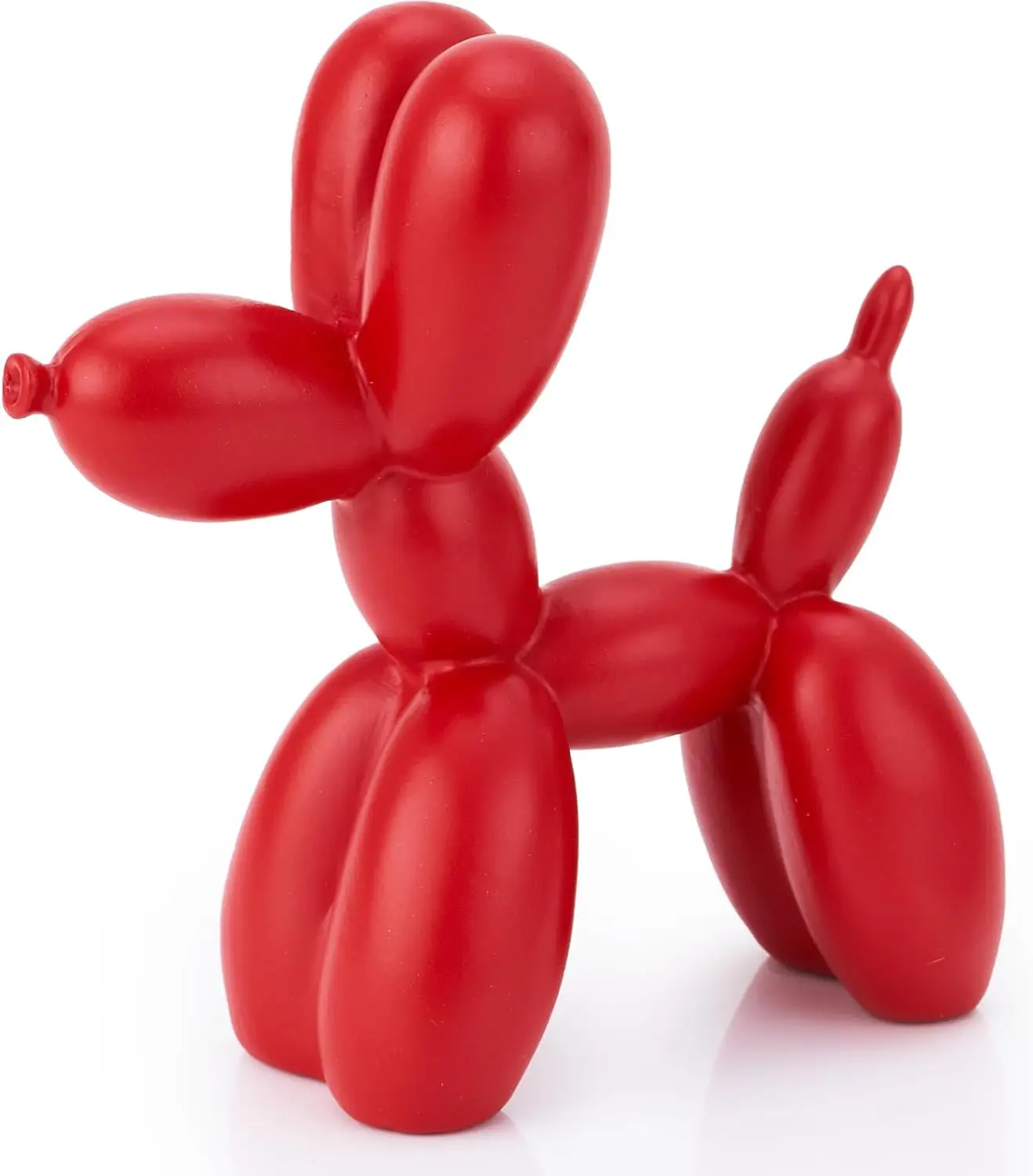 4 Inch Matte Red Balloon Dog Sculpture | Home Decor Gift for Modern Art & Knick-Knack Collectors, Infuse Playful Cheer to Your D