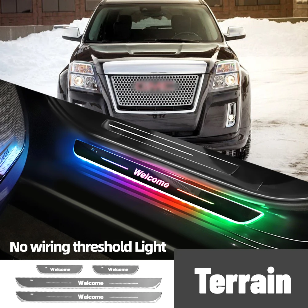 

For GMC Terrain 2010-2022 2016 2017 2019 2021Car Door Sill Light Customized Logo LED Welcome Threshold Pedal Lamp Accessories