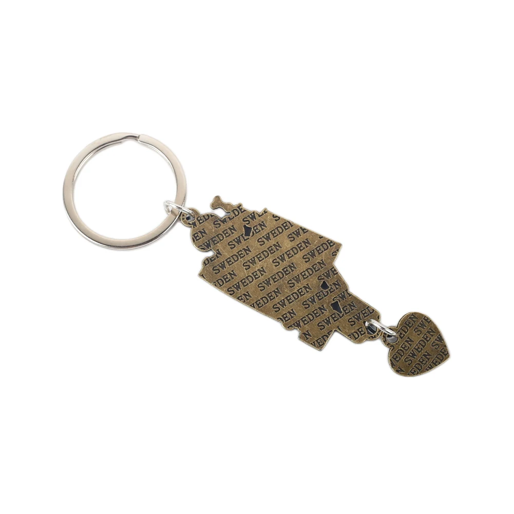 Sweden Keychain Souvenir Swedish Landmark Key Ring Pendant Bag Charm Keychains for Men Women Party Jewelry Gifts Accessories