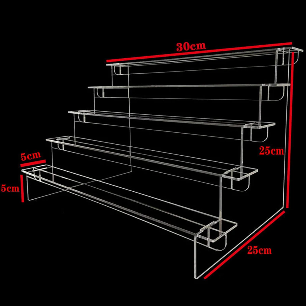 

1-5 Tier Clear Acrylic Display Stand Ladder Jewelry Showcase Storage Rack Shelf Holder Model Perfume Display Stand Organizer