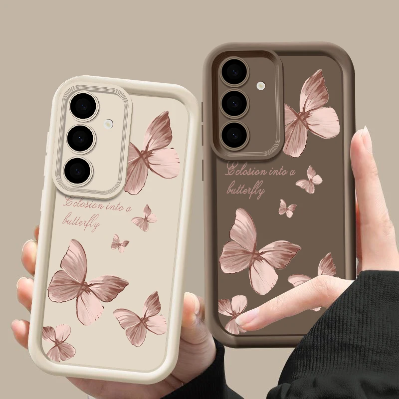 Retro-Handyhülle mit Schmetterlingsdruck für Samsung Galaxy A57 A18 A37 A27 A17 A56 A15 A55 A54 S26 S23 S24 S25 Ultra S26 FE, weiche Schutzhülle – Detail 2