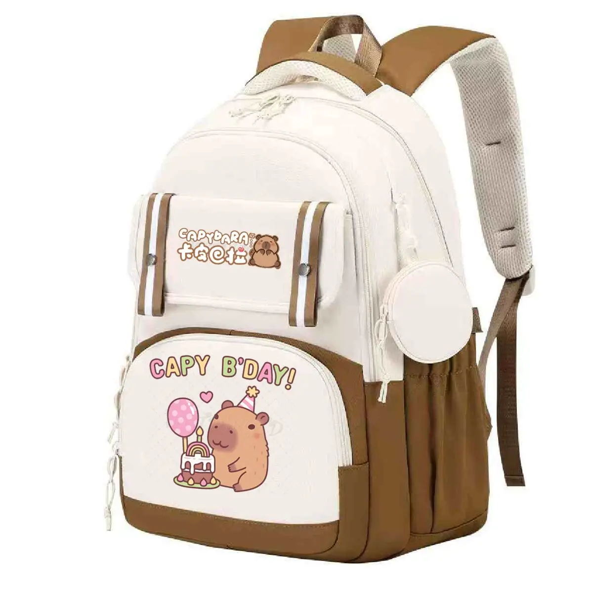 Bonito capivara impressão mochila escolar meninos meninas presente para o amante do capivara dos desenhos animados bookbag grande capacidade estudantes mochila escolar