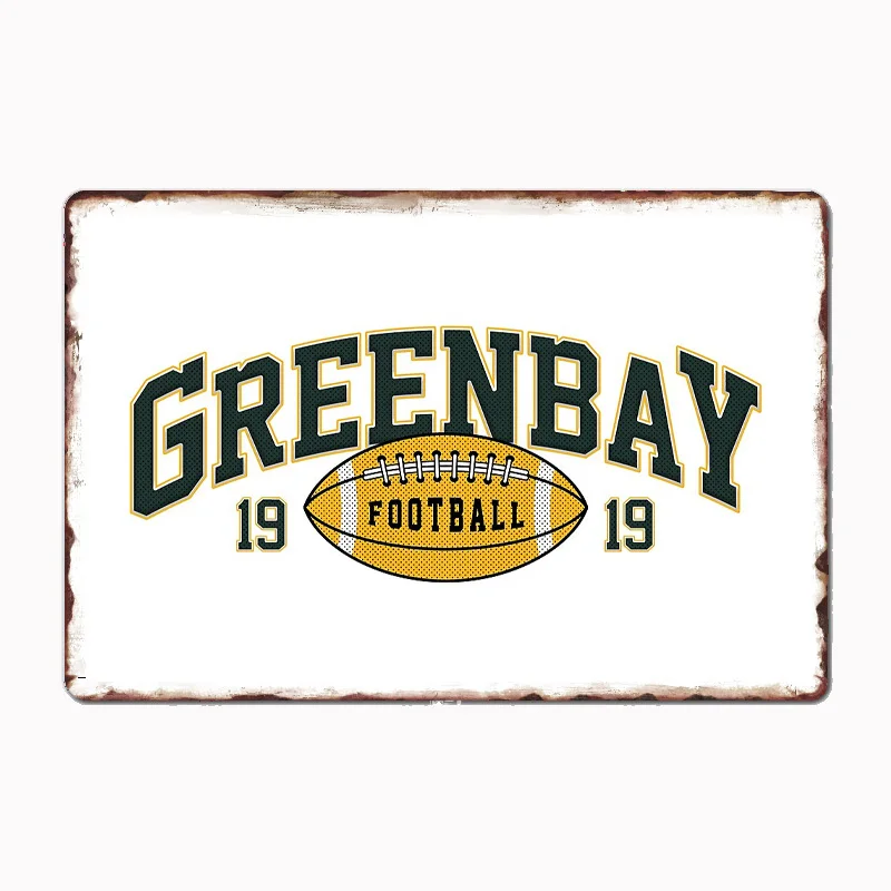

Green Bay Football Varsity Poster Football Player Metal Sign Club Indoor Room Decor Custom Tin Home Wall Decor