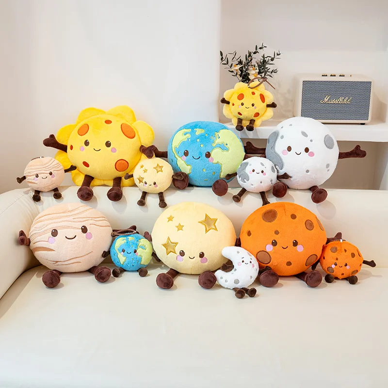 10/20 cm Cartoon Creatieve Planeet Pluche Pop Hanger Aarde Mars Maan Zon Saturnus Venus Knuffel Woondecoratie Cadeau voor Kinderen