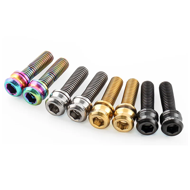 Titanium Bicycle Stem Screws M5x10/15/17/19/23mm Ti Alloy Cycling Accessories Road MTB Mountain Bike Seat Clamp Bolts