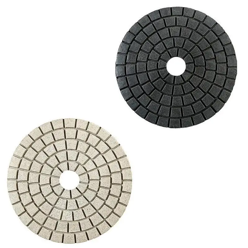 1PCS 5 Inch 125mm White / Black Buff Diamond Polishing Pad Wet Buffering Granite Stone Concrete Marble Quartz Durable Resin Bond