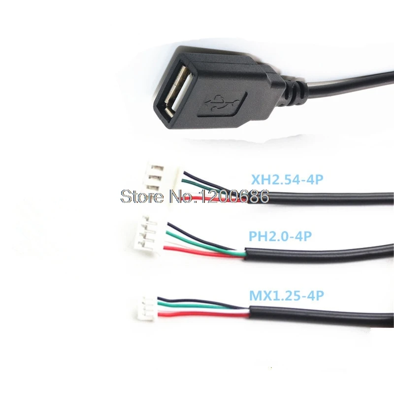 

0.3M 30CM USB Female Jack to XH2.54 1.25 ZH1.5 PH2.0 XH2.54 dupont 2.54 4P wire cable harness