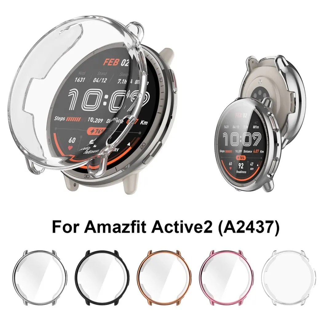 Гальванический чехол из ТПУ, защитный чехол для Huami Amazfit Active 2 A2437, защитный бампер, чехлы для умных часов