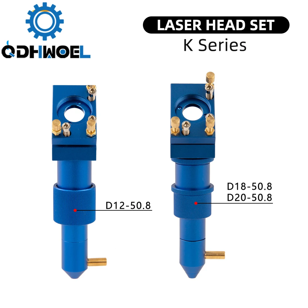 QDHWOEL-Juego de cabezales láser CO2 Serie K con lente, primer y segundo montaje de espejo de 20mm para máquina cortadora de grabado láser K40 2030
