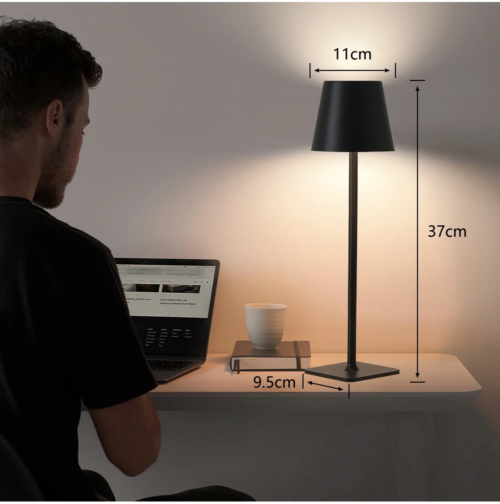 LED Rechargeable Table Lamp 3 Color Desktop Night Light Eye Protection Desk Lamp for Office Study Christmas Gift Bedside Decor