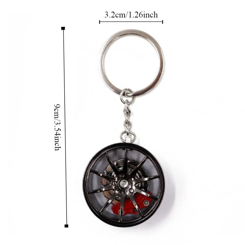 ثلاثية الأبعاد محور عجلات سيارة مفتاح سلسلة تململ لعبة أكياس قلادة سيارة الإطارات قرص فرامل المفاتيح سبيكة نموذج مفاتيح حامل أداة الإصبع كيرينغ #6