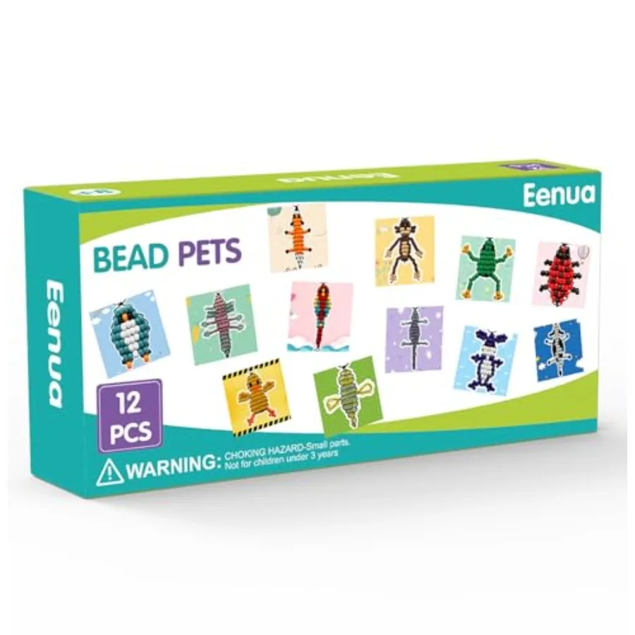 

Набор брелоков с бусинами «Пони» для поделок с бусинами «сделай сам», набор для рукоделия с 12 брелками с животными, 2 коробки в форме сердца, креативное художественное ремесло для начинающих