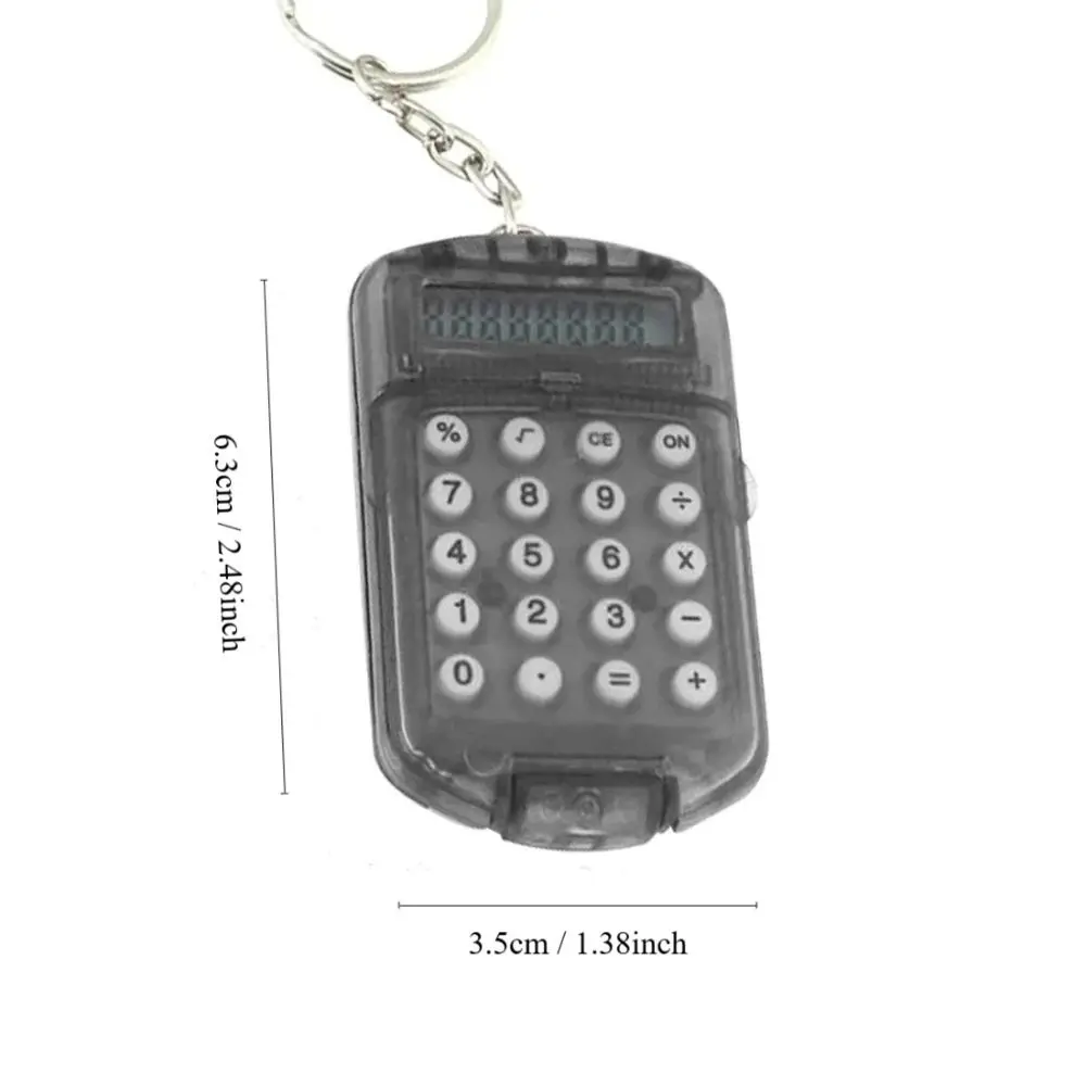 Portable Creative Calculator Multifunctional 8 Digits Display Key Chain Lightweight Mini Student Stationery Student