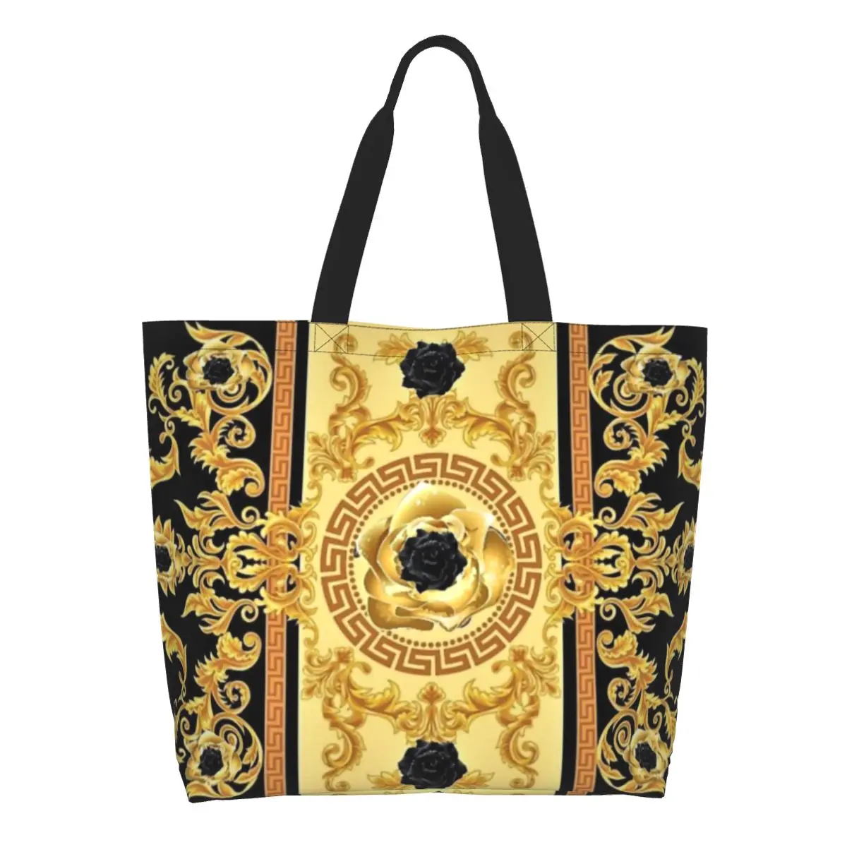 

Custom Funny Print Renaissance Baroque Floral Tote Shopping Bags Durable Canvas Shoulder Shopper European Art Handbag