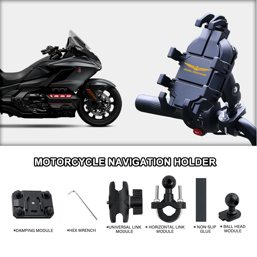 Motorcycle Phone Holder With Shock Absorber Anti-Vibration 360° For HONDA Goldwing GOLDWING1800 GL1200 GL GL1500 GL1800