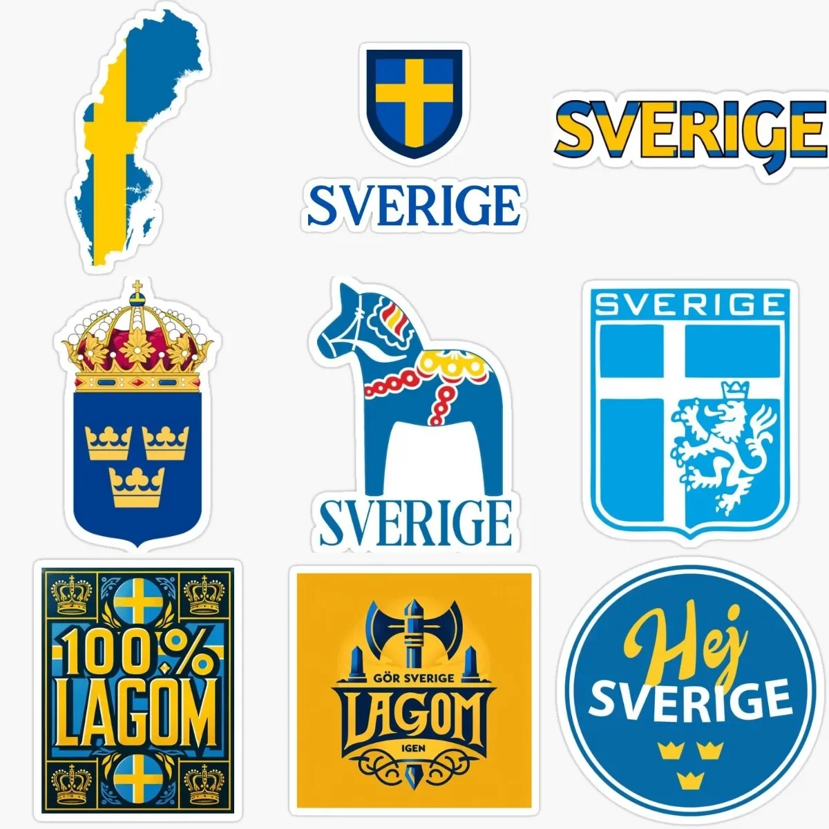 

Sweden Flag Map Emblem Creative PVC Material Stickers Accessories for Decorate Wall Car Fridge Table Motorcycle Off-road Decad