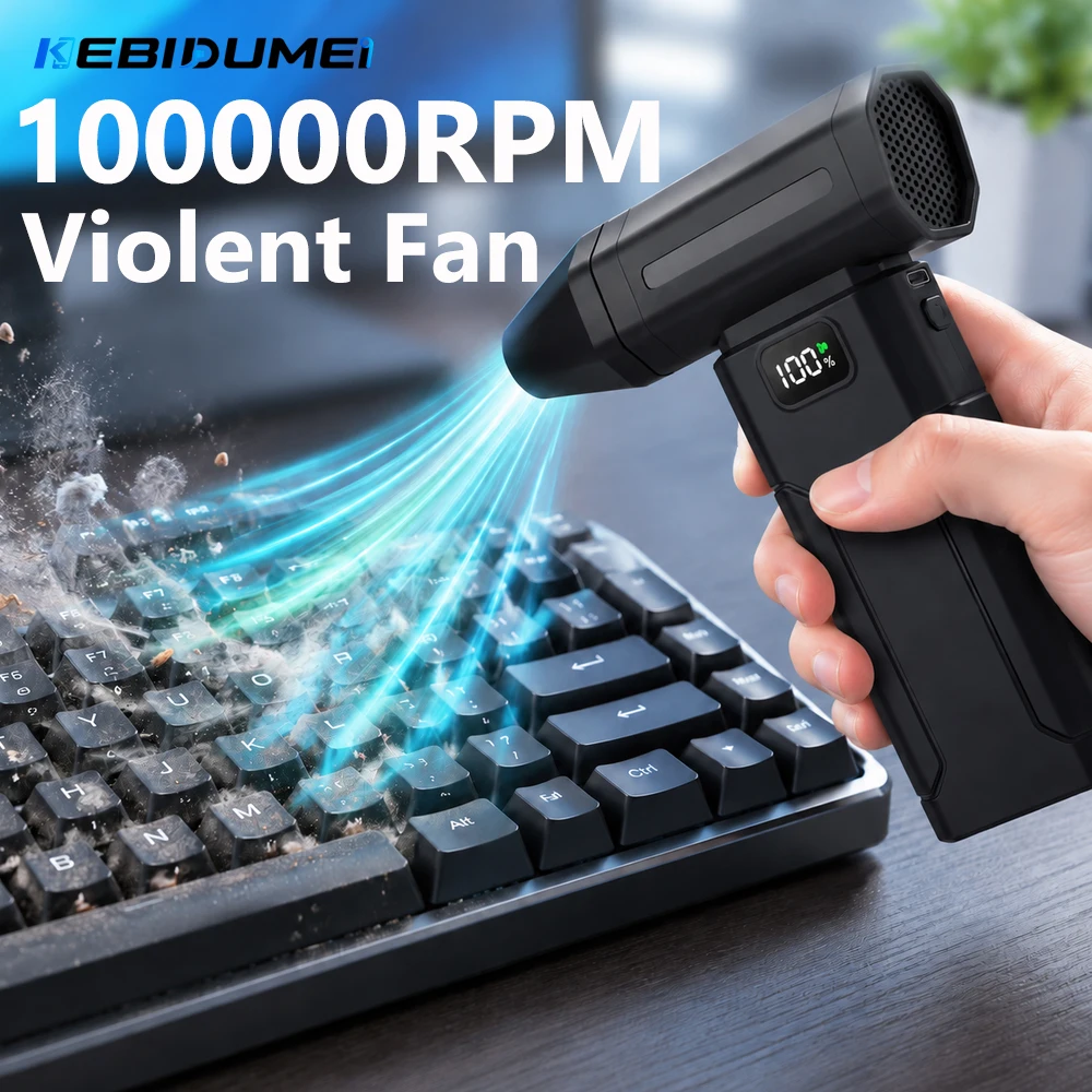 KEBIDUMEI 100000RPM Mini Turbo Fan High Power Turbine Dust Fan X8 Handheld Motor Variable Speed Dust Blower Brushless Blower