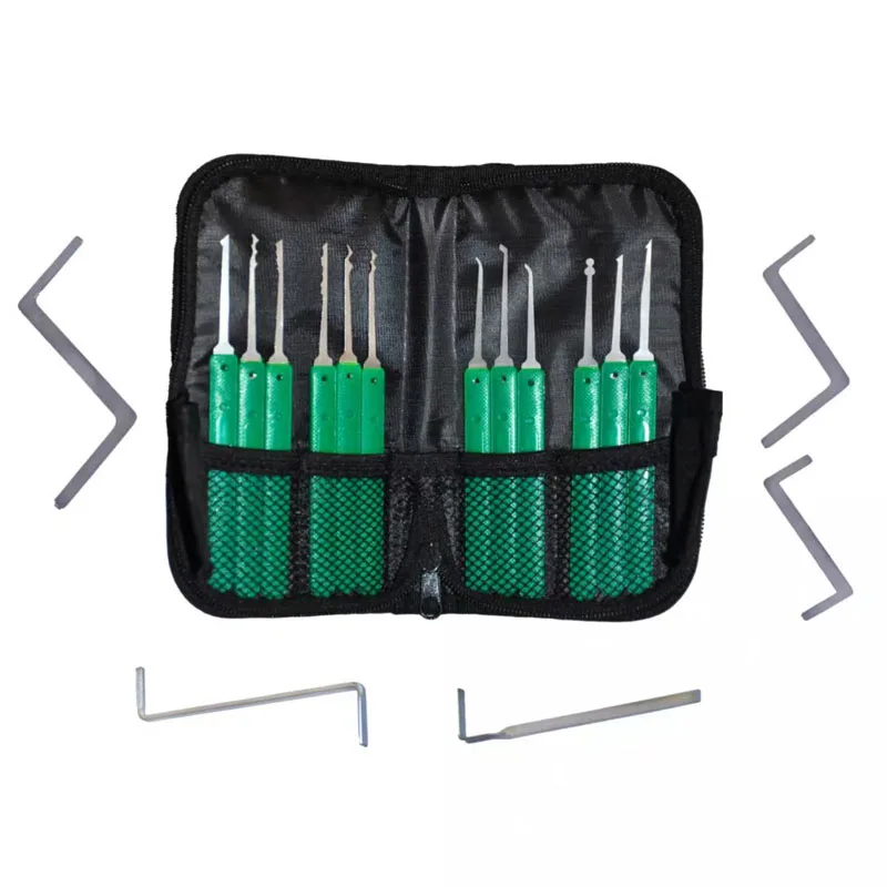 2025 Latest 17 pcs Locksmith & Auto Lock Pick Tools Combo Kit for Beginners/Pros, Titanium-Plated Car Unlock Extractor Set