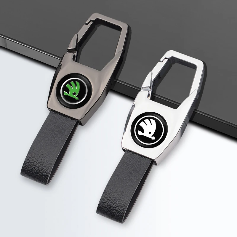 Hebilla de llave de coche de aleación de Zinc, llavero automático para Skoda Kylaq Elroq Kodiaq Octavia Enyaq Kamiq Scala Rapid Superb Karoq Fabia