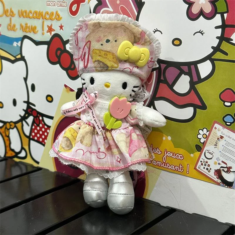 2025 Nowe Czarne Skórzane Długie Nogi Hellokitty DIY Słuchawki Deskorolka Pluszowa Lalka Brelok Ozdoby do Jeansów Zawieszka do Torby Prezent