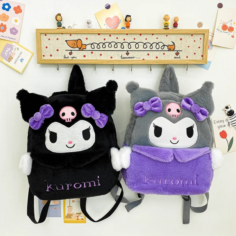 Kuromi & My Melody girls Plush Backpack Large Capacity Versatile Design Ideal Gift For Holidays And Everyday Use