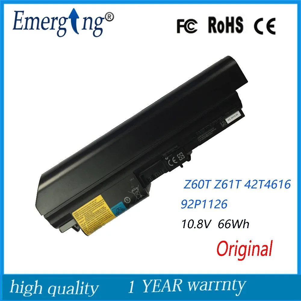 

10.8v 66Wh New Original Laptop Battery for lenovo IBM thinkpad Z60T Z61T 42T4616 92P1126 92P1125