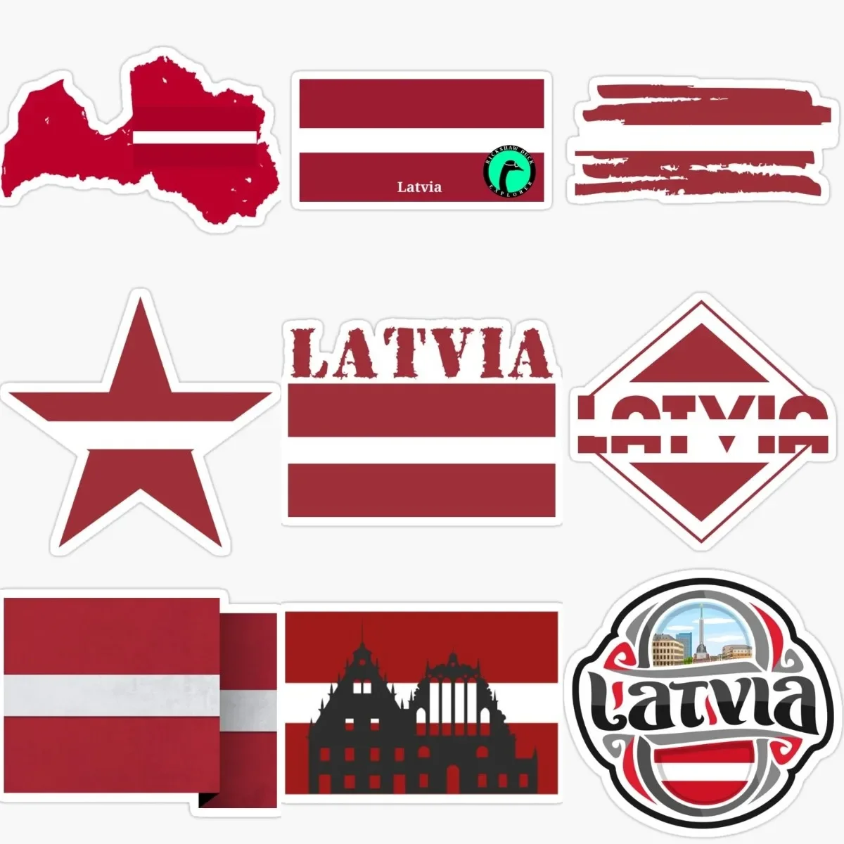 

Creative Latvia Flag Map Emblem PVC Sticker for Decorate Wall Car Truck Motorcycle Off-road Helmet Camper Bumper Decal
