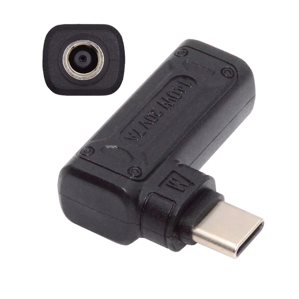 Adaptador CableCC-carga para telefone portátil, 140W, 100W DC Jack, entrada 4.5x3.0mm para USB-C, tipo-C, 90 graus angular, plugue de alimentação