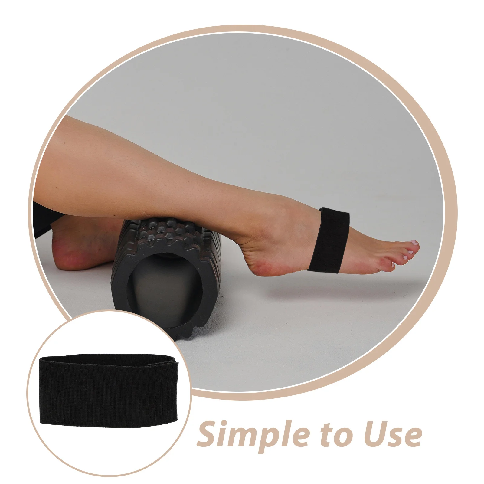 1 Pasang Tali Kaki Senam Ergonomis Nilon yang Dapat Disesuaikan, Tali Pengikat yang Aman untuk Cheerleading, Tumbling, Alat Bantu Pelatihan, Warna Hitam